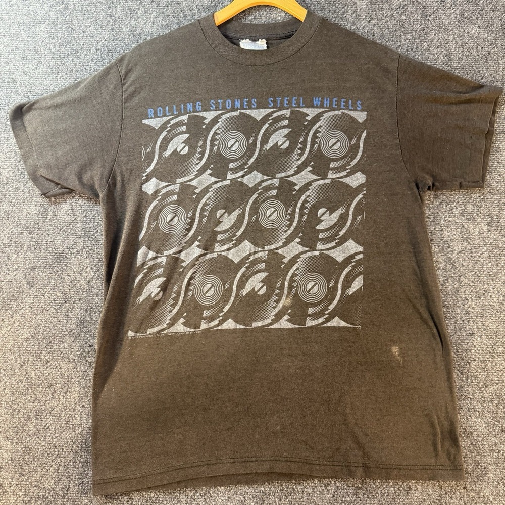 Vintage 1989 Rolling Stones Steel Wheels Tour Brockum Collection L Single Stitch